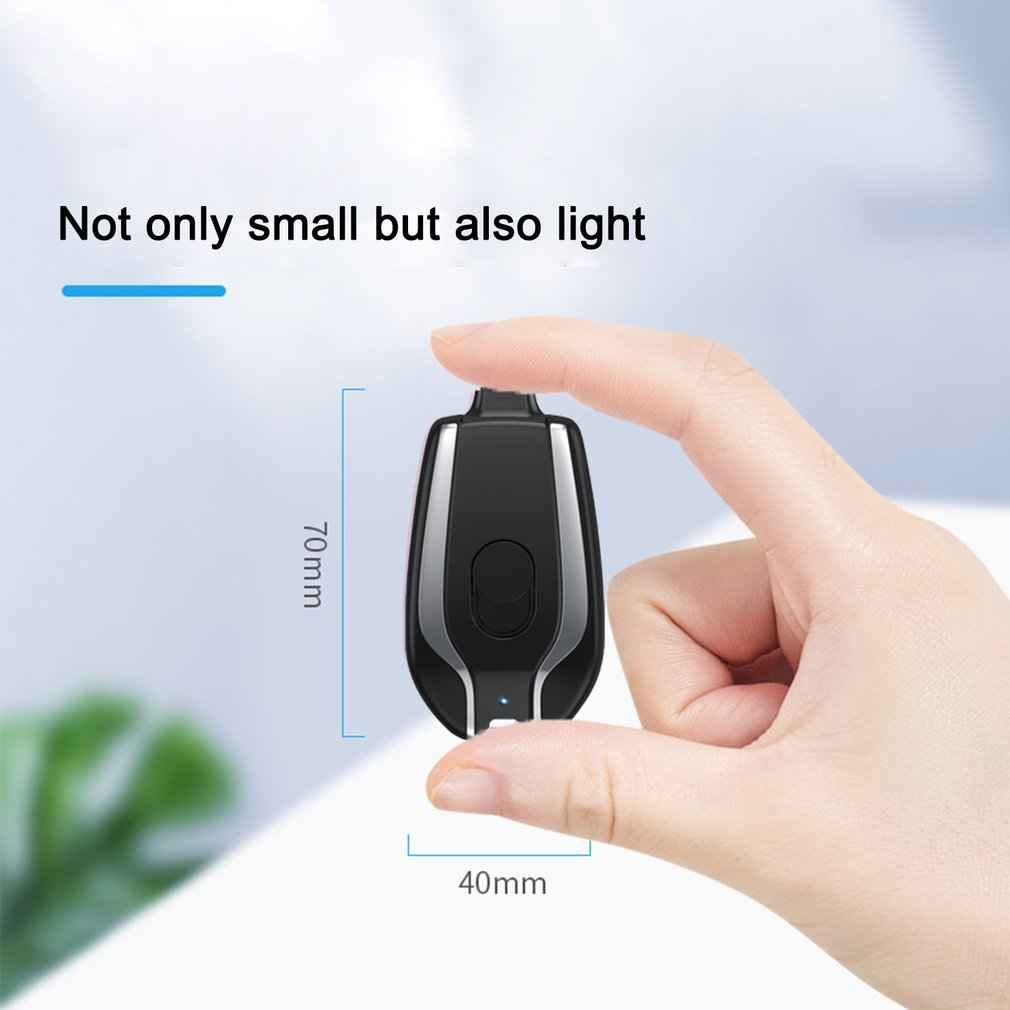 Ultra-Portable Mini Keychain Power Bank – 1500mAh Type-C Fast Charger