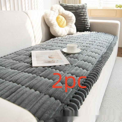 Corduroy Sofa Cushion Plush Cushion Simple Modern Non-slip Leather Sofa Cover