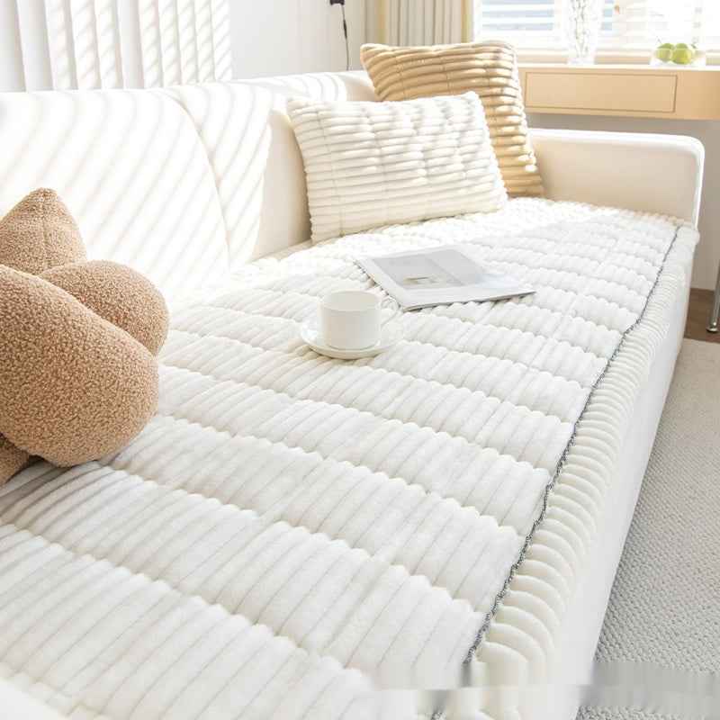 Corduroy Sofa Cushion Plush Cushion Simple Modern Non-slip Leather Sofa Cover