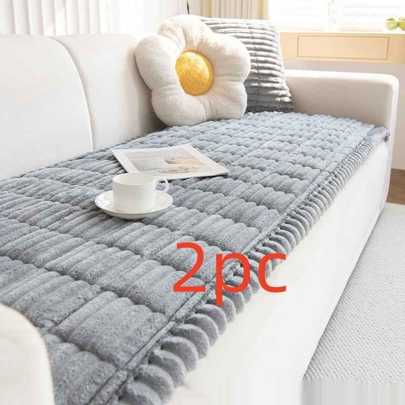 Corduroy Sofa Cushion Plush Cushion Simple Modern Non-slip Leather Sofa Cover