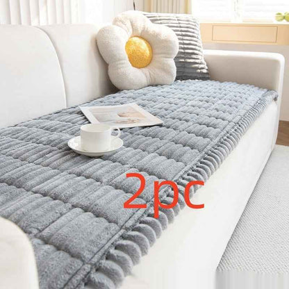 Corduroy Sofa Cushion Plush Cushion Simple Modern Non-slip Leather Sofa Cover