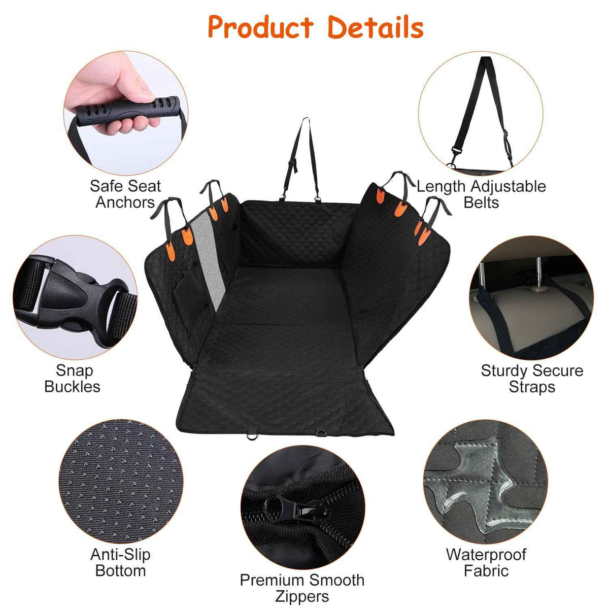 Waterproof Dog Car Seat Cover for Backseat Protection
