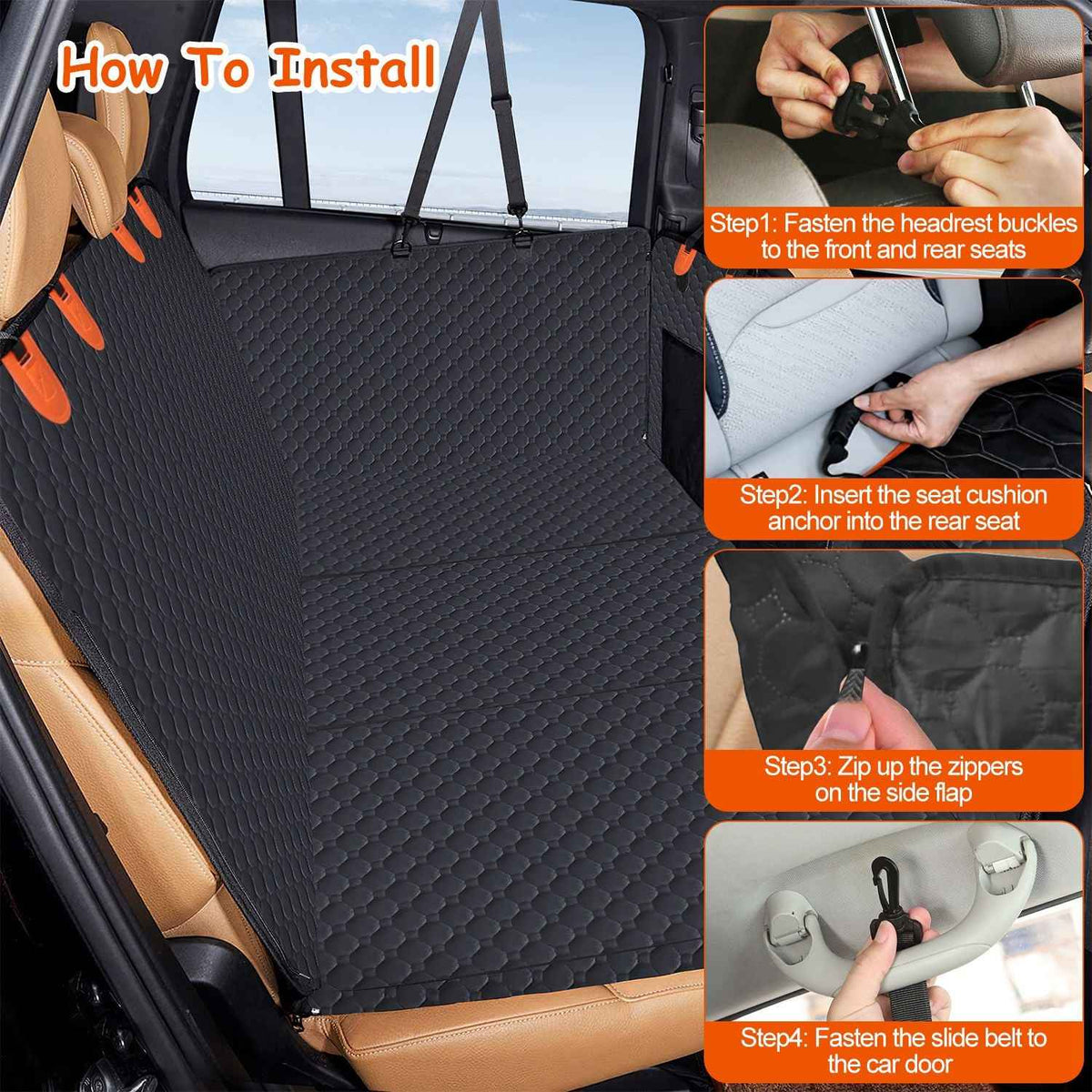 Waterproof Dog Car Seat Cover for Backseat Protection
