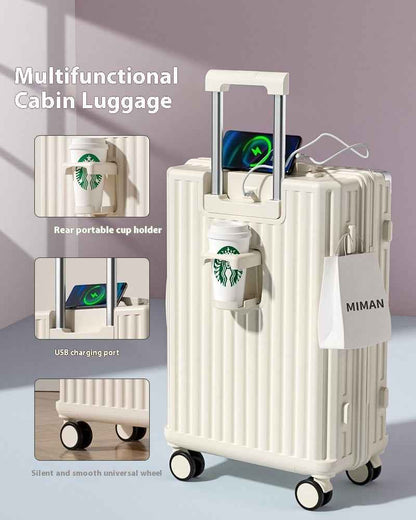 Multifunctional Business Trolley Case With Water Cup Holder