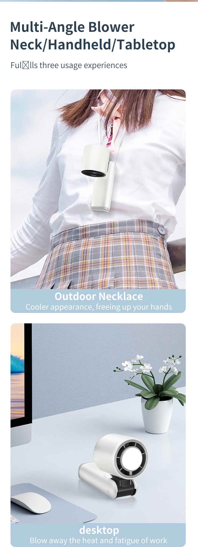 Portable Turbo Mini Handheld Fan – Rechargeable Foldable Fan
