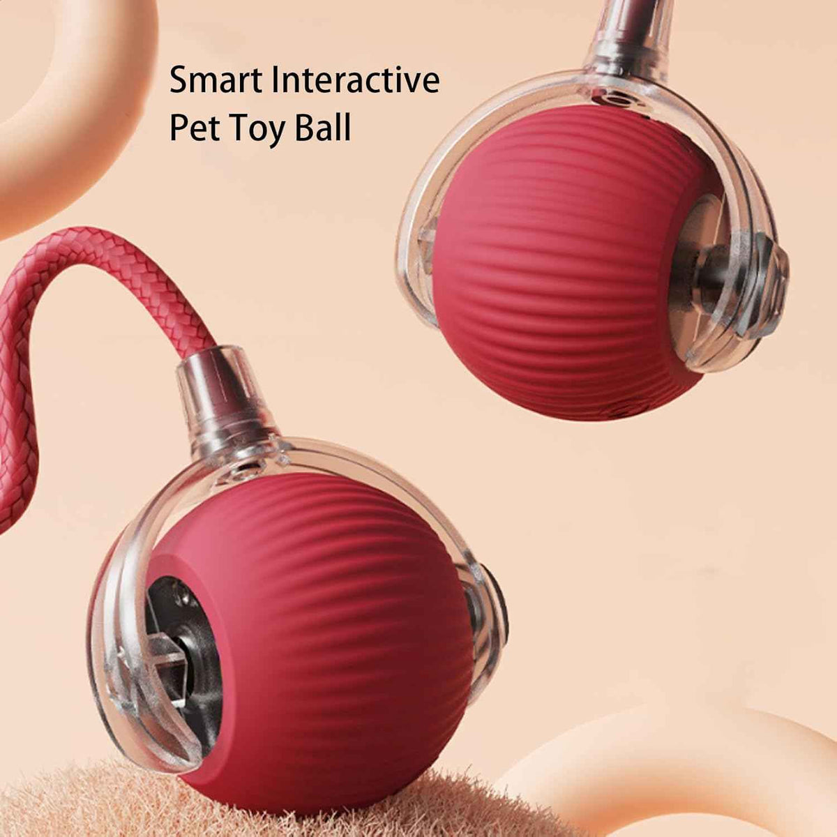 Interactive Cat Ball with Rope & Wake-Up Function